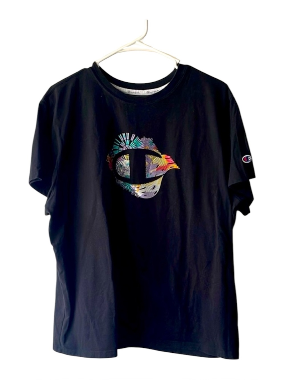Champion Black Graphic Boxy Tee